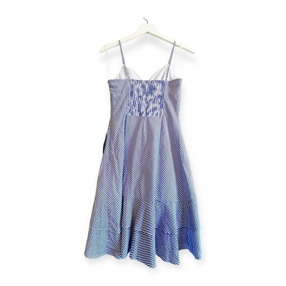 Chelsea28 Stripe Ruched Cotton Dress, size 2, Blue, White Stripe, New with tag - Picture 5 of 15